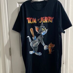 Tom and Jerry Black Graphic Tee